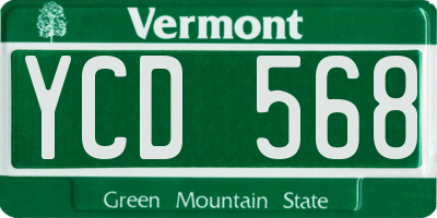 VT license plate YCD568