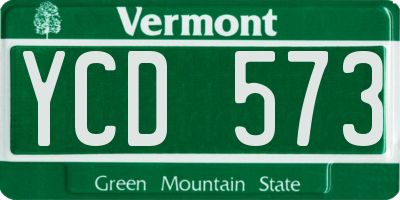 VT license plate YCD573