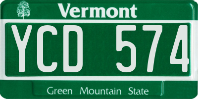 VT license plate YCD574
