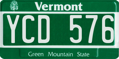 VT license plate YCD576
