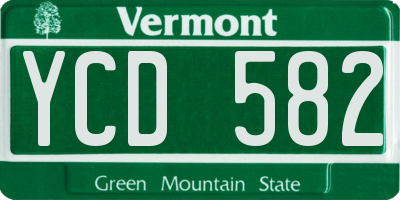 VT license plate YCD582