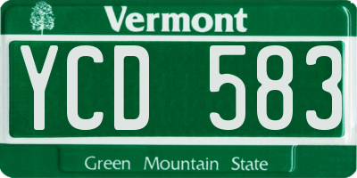 VT license plate YCD583