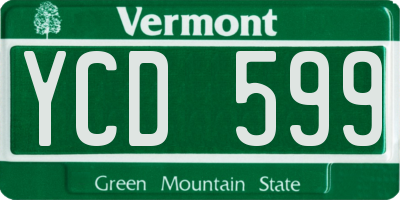 VT license plate YCD599