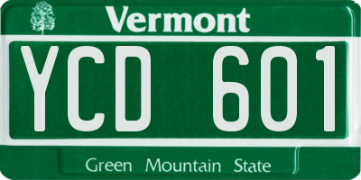 VT license plate YCD601