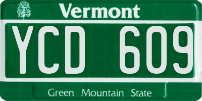 VT license plate YCD609