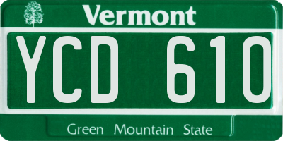 VT license plate YCD610