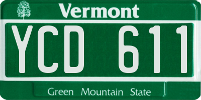 VT license plate YCD611