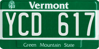 VT license plate YCD617