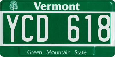 VT license plate YCD618