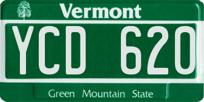 VT license plate YCD620