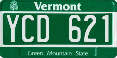 VT license plate YCD621