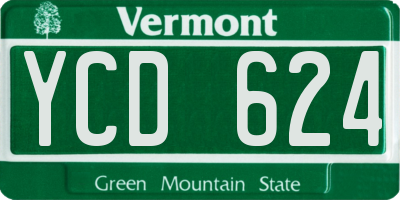 VT license plate YCD624