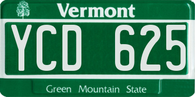 VT license plate YCD625