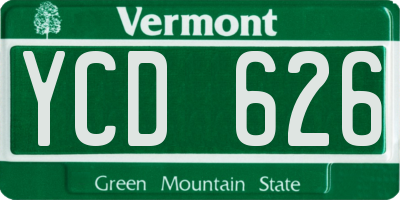 VT license plate YCD626