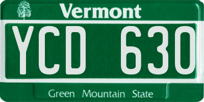 VT license plate YCD630