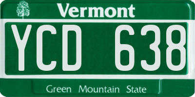 VT license plate YCD638