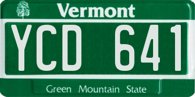 VT license plate YCD641
