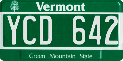 VT license plate YCD642
