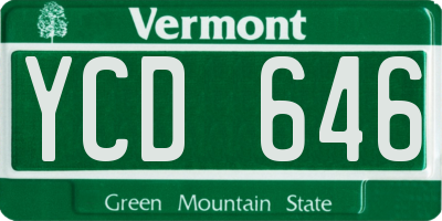 VT license plate YCD646