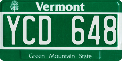 VT license plate YCD648