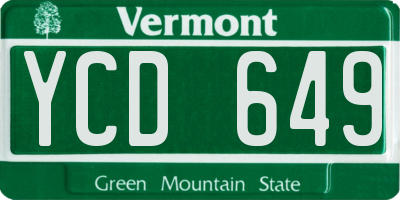 VT license plate YCD649