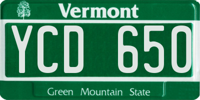 VT license plate YCD650