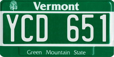 VT license plate YCD651