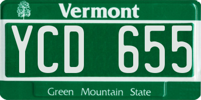 VT license plate YCD655