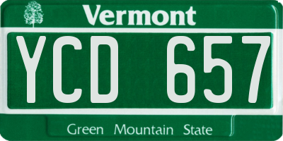 VT license plate YCD657