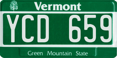 VT license plate YCD659