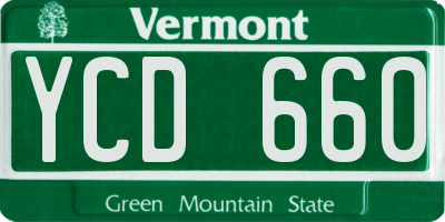 VT license plate YCD660