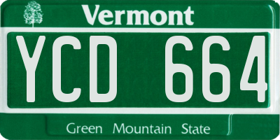 VT license plate YCD664