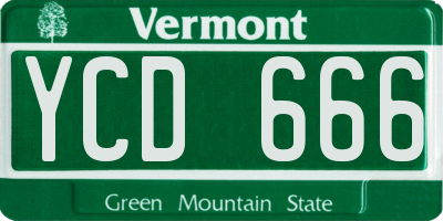VT license plate YCD666