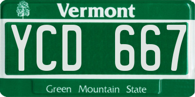 VT license plate YCD667
