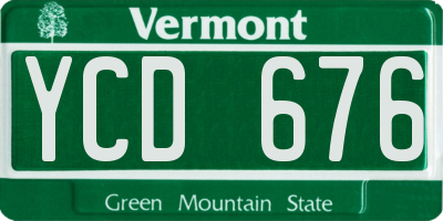 VT license plate YCD676