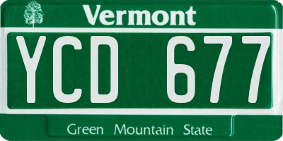 VT license plate YCD677