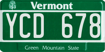 VT license plate YCD678
