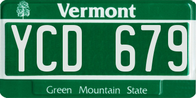 VT license plate YCD679