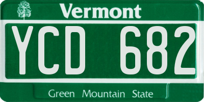 VT license plate YCD682