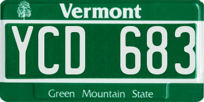 VT license plate YCD683