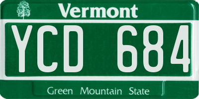VT license plate YCD684
