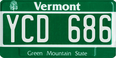VT license plate YCD686