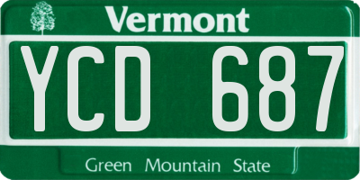 VT license plate YCD687