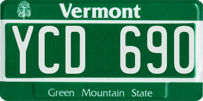 VT license plate YCD690