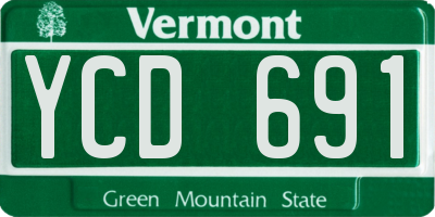 VT license plate YCD691