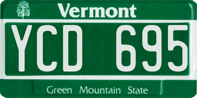VT license plate YCD695