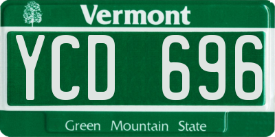 VT license plate YCD696