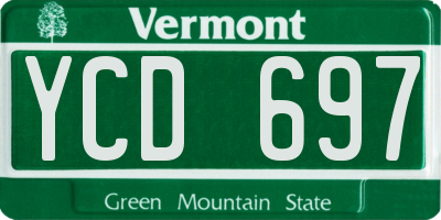 VT license plate YCD697