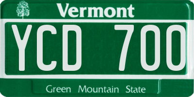 VT license plate YCD700