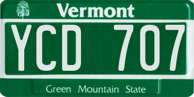 VT license plate YCD707